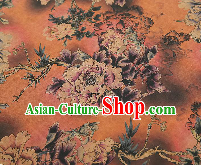 China Classical Qipao Dress Tapestry Traditional Peony Pattern Silk Fabric Brocade China Classical Qipao Dress Tapestry Traditional Peony Pattern Silk Fabric Brocade