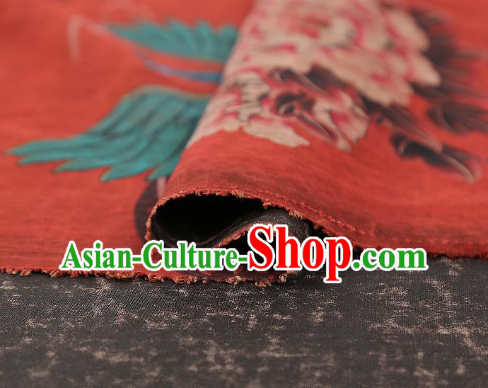 China Traditional Peony Pattern Red Silk Fabric Classical Qipao Dress Gambiered Guangdong Gauze Drapery China Traditional Peony Pattern Red Silk Fabric Classical Qipao Dress Gambiered Guangdong Gauze Drapery