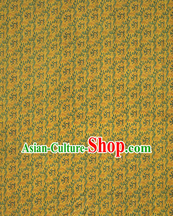China Traditional Cheongsam Dragons Pattern Brocade Fabric Classical Yellow Gambiered Guangdong Gauze China Traditional Cheongsam Dragons Pattern Brocade Fabric Classical Yellow Gambiered Guangdong Gauze