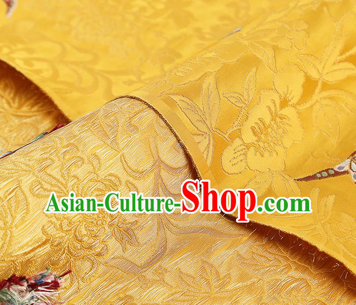 China Cheongsam Silk Fabric Traditional Classical Butterfly Pattern Yellow Nanjing Brocade China Cheongsam Silk Fabric Traditional Classical Butterfly Pattern Yellow Nanjing Brocade