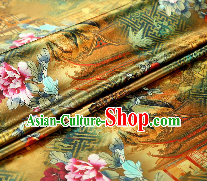 China Classical Cheongsam Ginger Silk Fabric Traditional Qipao Dress Brocade Tapestry Drapery China Classical Cheongsam Ginger Silk Fabric Traditional Qipao Dress Brocade Tapestry Drapery