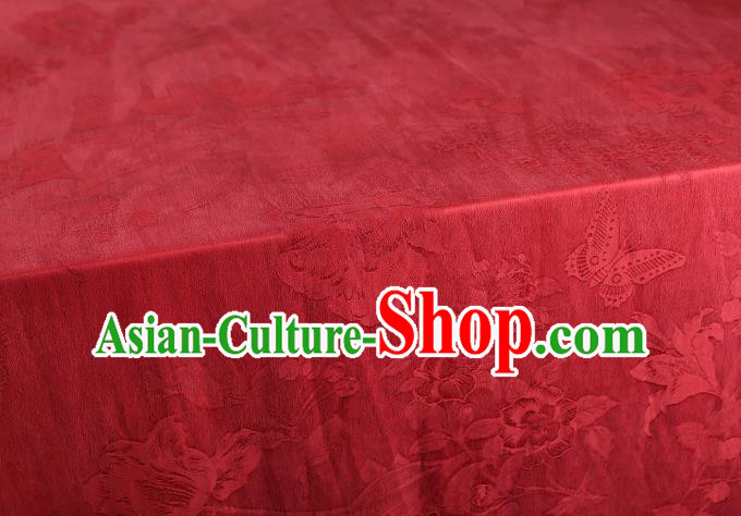 China Traditional Gambiered Guangdong Gauze Classical Cheongsam Jacquard Red Silk Fabric China Traditional Gambiered Guangdong Gauze Classical Cheongsam Jacquard Red Silk Fabric