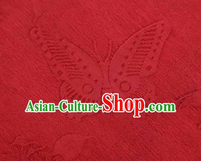 China Traditional Gambiered Guangdong Gauze Classical Cheongsam Jacquard Red Silk Fabric China Traditional Gambiered Guangdong Gauze Classical Cheongsam Jacquard Red Silk Fabric