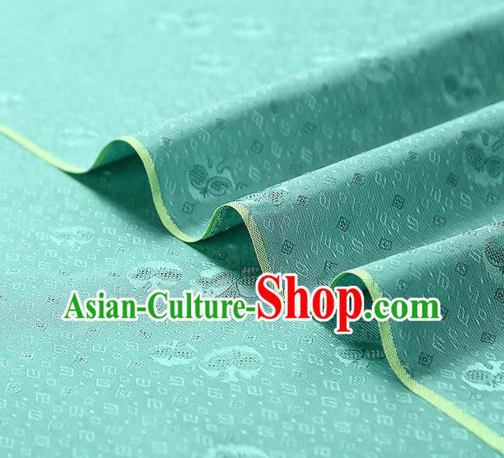 China Traditional Brocade Drapery Classical Cheongsam Green Silk Fabric China Traditional Brocade Drapery Classical Cheongsam Green Silk Fabric