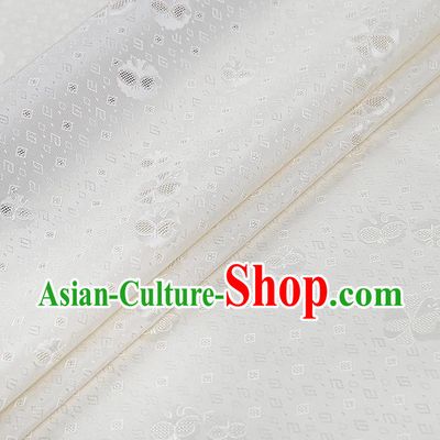 China Classical Cheongsam White Silk Fabric Traditional Tang Suit Brocade Drapery