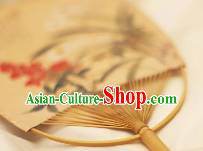Asian Japanese Paper Fan China Classical Dance Fan Hand Painting Orchids Fans Asian Japanese Paper Fan China Classical Dance Fan Hand Painting Orchids Fans