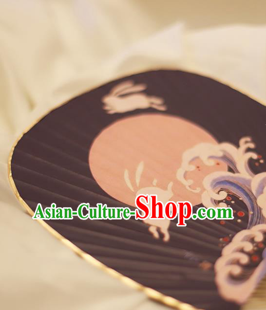 Asian China Classical Dance Bamboo Fan Hand Painting Wave Fans Japanese Blue Paper Fan Asian China Classical Dance Bamboo Fan Hand Painting Wave Fans Japanese Blue Paper Fan