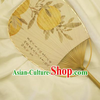 Asian Japan Classical Dance Bamboo Fan Japanese Paper Fan Handmade Printing Grapefruit Fans