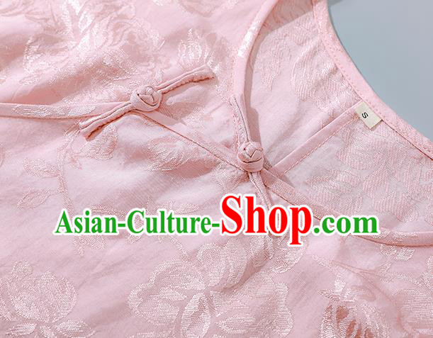 Asian Chinese Traditional Qipao Dress Classical Pink Silk Cheongsam National Young Lady Clothing Asian Chinese Traditional Qipao Dress Classical Pink Silk Cheongsam National Young Lady Clothing