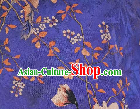 Asian Chinese Classical Loose Cheongsam Costume Traditional Printing Deep Blue Silk Qipao Dress Asian Chinese Classical Loose Cheongsam Costume Traditional Printing Deep Blue Silk Qipao Dress
