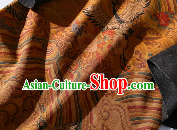 Asian Chinese Classical Wave Pattern Cheongsam Clothing Traditional Ginger Silk Qipao Dress Asian Chinese Classical Wave Pattern Cheongsam Clothing Traditional Ginger Silk Qipao Dress