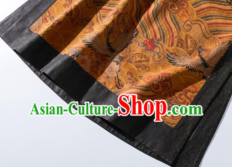 Asian Chinese Classical Wave Pattern Cheongsam Clothing Traditional Ginger Silk Qipao Dress Asian Chinese Classical Wave Pattern Cheongsam Clothing Traditional Ginger Silk Qipao Dress