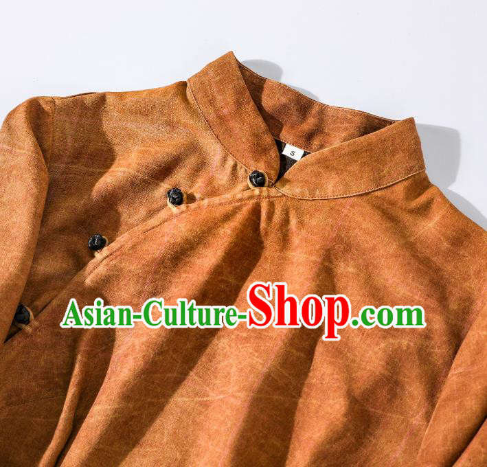 Asian Chinese Traditional Gambiered Guangdong Gauze Qipao Dress Clothing Classical Shanghai Orange Silk Cheongsam Asian Chinese Traditional Gambiered Guangdong Gauze Qipao Dress Clothing Classical Shanghai Orange Silk Cheongsam
