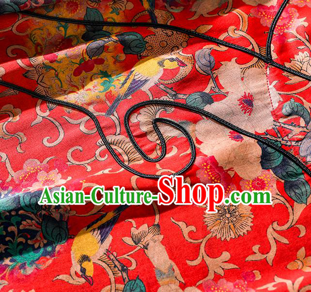 Asian Chinese Classical Printing Camellia Cheongsam Traditional Red Silk Qipao Dress Clothing Asian Chinese Classical Printing Camellia Cheongsam Traditional Red Silk Qipao Dress Clothing