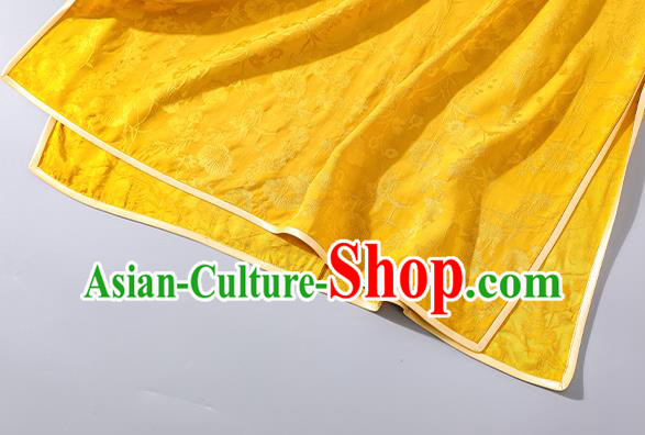 Asian Chinese Traditional Shanghai Beauty Qipao Dress Clothing Classical Golden Silk Cheongsam Asian Chinese Traditional Shanghai Beauty Qipao Dress Clothing Classical Golden Silk Cheongsam