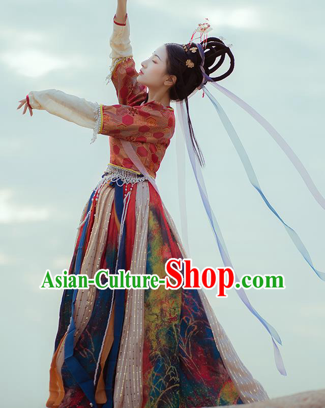 Traditional Chinese Tang Dynasty Palace Princess Historical Costume Ancient Court Lady Hanfu Dress Traditional Chinese Tang Dynasty Palace Princess Historical Costume Ancient Court Lady Hanfu Dress