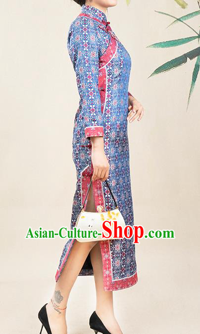 Asian Chinese Traditional Bride Mother Song Brocade Qipao Dress Classical Elderly Woman Cheongsam Costume Asian Chinese Traditional Bride Mother Song Brocade Qipao Dress Classical Elderly Woman Cheongsam Costume