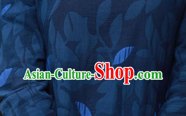 China National Hand Painting Navy Flax Qipao Dress Clothing Traditional Young Lady Cheongsam China National Hand Painting Navy Flax Qipao Dress Clothing Traditional Young Lady Cheongsam