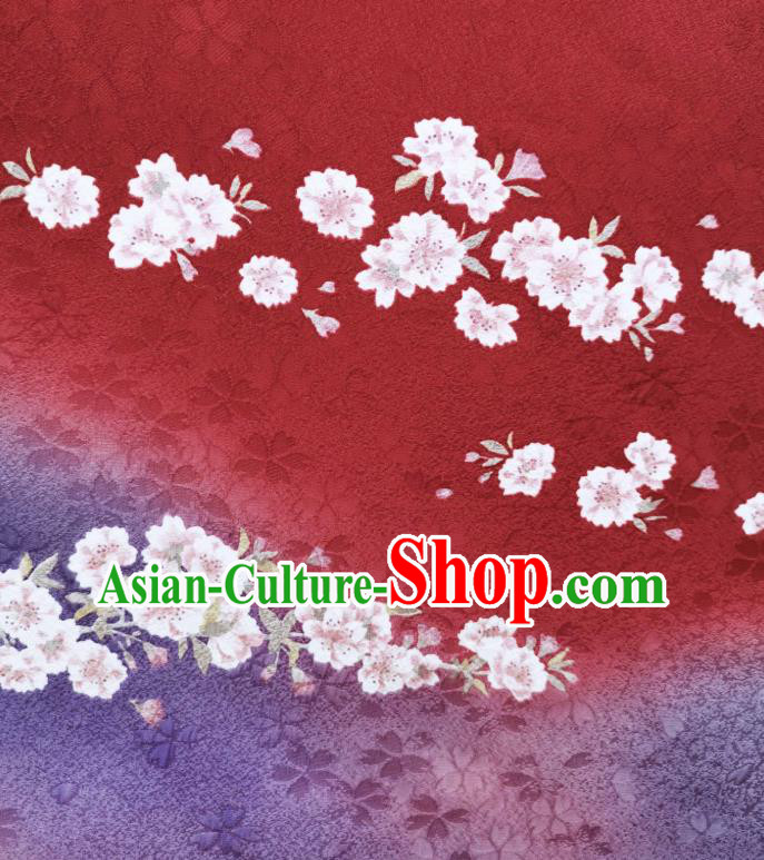 Asian Japan Red Brocade Traditional Silk Fabric Japanese Kimono Classical Sakura Pattern Tapestry Drapery Asian Japan Red Brocade Traditional Silk Fabric Japanese Kimono Classical Sakura Pattern Tapestry Drapery
