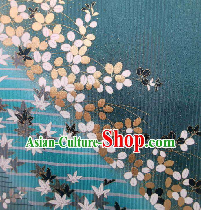 Asian Green Brocade Japan Traditional Maple Leaf Pattern Silk Fabric Japanese Kimono Tapestry Drapery Asian Green Brocade Japan Traditional Maple Leaf Pattern Silk Fabric Japanese Kimono Tapestry Drapery