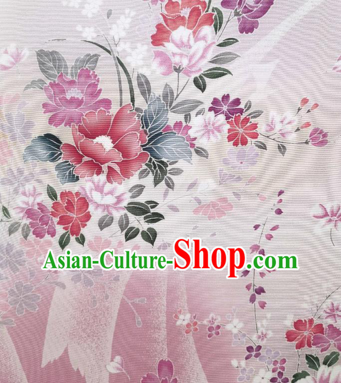 Asian Japan Traditional Printing Brocade Drapery Japanese Classical Tsukesage Kimono Pink Silk Fabric Asian Japan Traditional Printing Brocade Drapery Japanese Classical Tsukesage Kimono Pink Silk Fabric