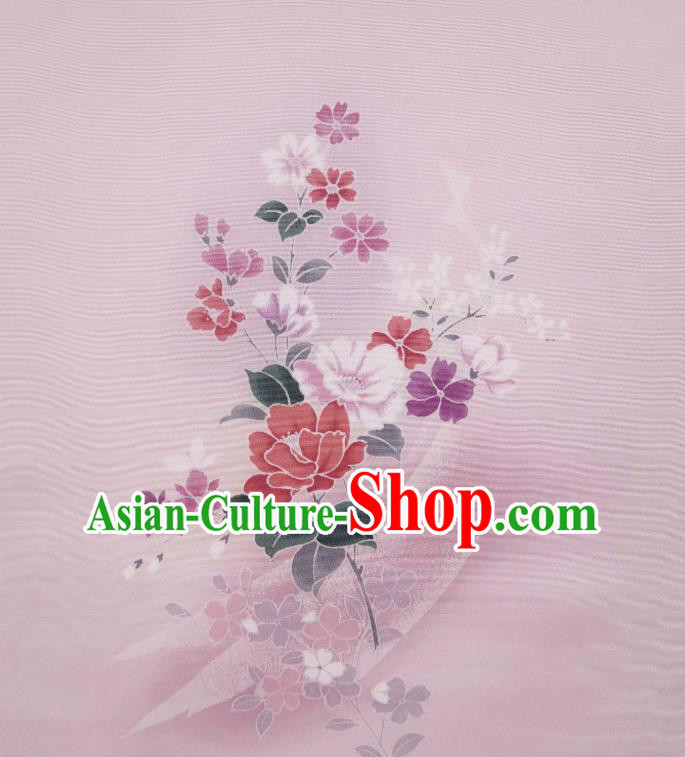 Asian Japan Traditional Printing Pink Brocade Drapery Japanese Classical Tsukesage Kimono Silk Fabric Asian Japan Traditional Printing Pink Brocade Drapery Japanese Classical Tsukesage Kimono Silk Fabric