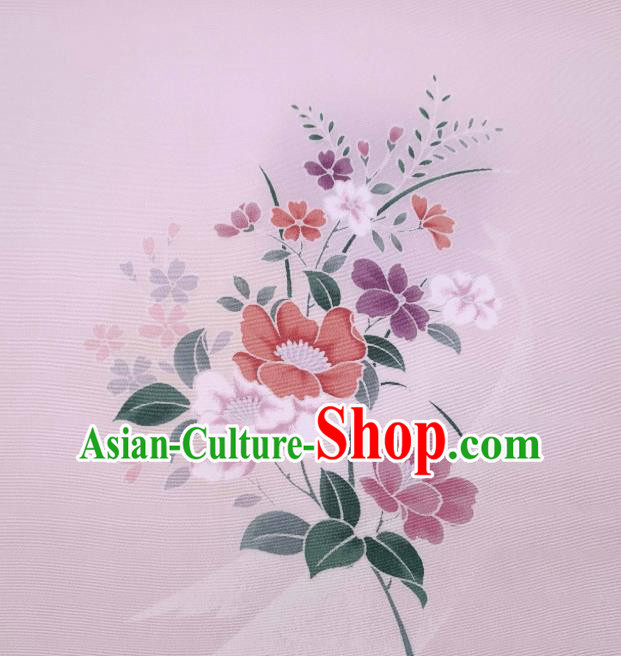 Asian Japan Traditional Printing Pink Brocade Drapery Japanese Classical Tsukesage Kimono Silk Fabric Asian Japan Traditional Printing Pink Brocade Drapery Japanese Classical Tsukesage Kimono Silk Fabric