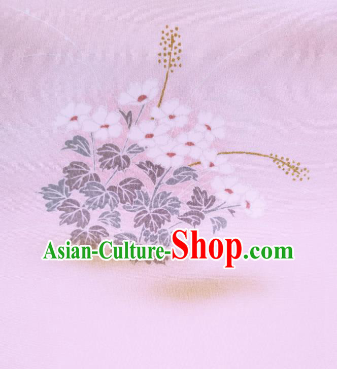 Asian Japanese Silk Fabric Traditional Drapery Japan Kimono Printing Chrysanthemum Pink Brocade Asian Japanese Silk Fabric Traditional Drapery Japan Kimono Printing Chrysanthemum Pink Brocade