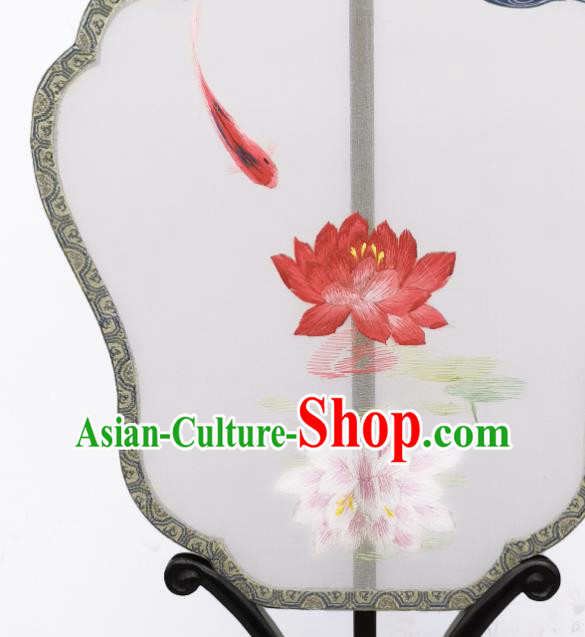 China Suzhou Embroidered Lotus Fan Traditional Song Dynasty Palace Fan Classical Dance Silk Fan China Suzhou Embroidered Lotus Fan Traditional Song Dynasty Palace Fan Classical Dance Silk Fan