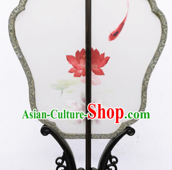 China Suzhou Embroidered Lotus Fan Traditional Song Dynasty Palace Fan Classical Dance Silk Fan China Suzhou Embroidered Lotus Fan Traditional Song Dynasty Palace Fan Classical Dance Silk Fan