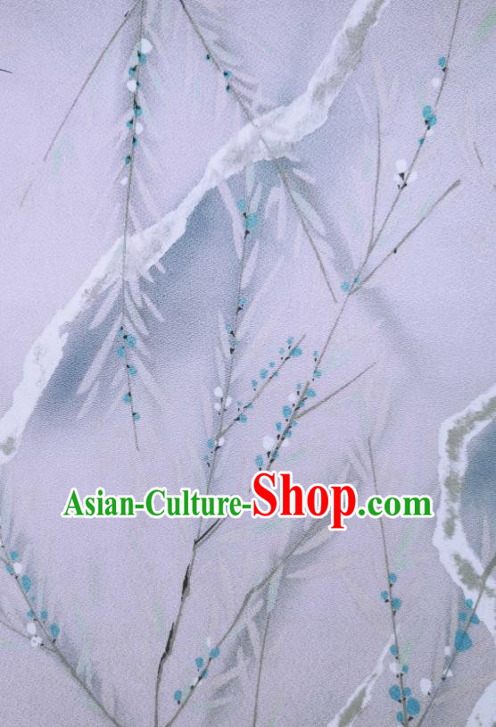 Asian Japanese Kimono Cloth Drapery Japan Classical Lilac Brocade Traditional Silk Fabric Asian Japanese Kimono Cloth Drapery Japan Classical Lilac Brocade Traditional Silk Fabric