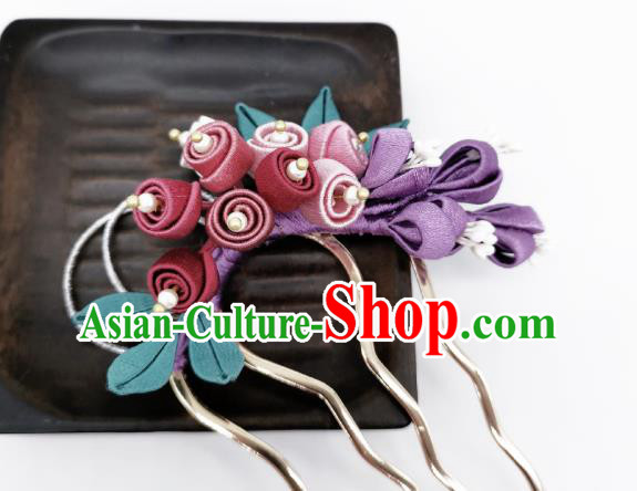 Chinese Traditional Hanfu Hairpin Handmade Ancient Princess Silk Convallaria Hair Comb Chinese Traditional Hanfu Hairpin Handmade Ancient Princess Silk Convallaria Hair Comb