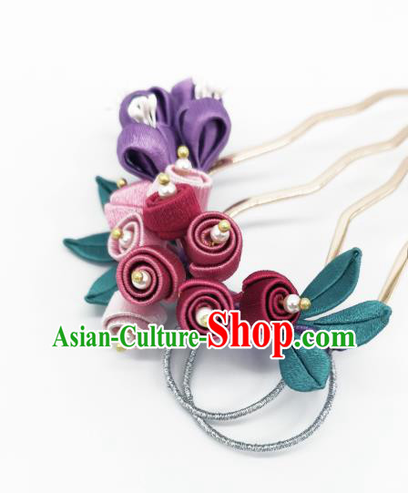 Chinese Traditional Hanfu Hairpin Handmade Ancient Princess Silk Convallaria Hair Comb Chinese Traditional Hanfu Hairpin Handmade Ancient Princess Silk Convallaria Hair Comb