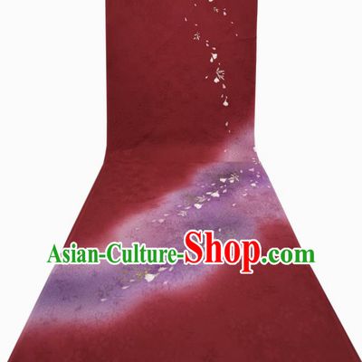 Asian Japan Red Silk Fabric Japanese Tsukesage Kimono Silk Drapery