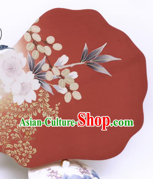 China Classical Hanfu Fans Hand Painting Flowers Palace Fan Traditional Wedding Red Silk Fan China Classical Hanfu Fans Hand Painting Flowers Palace Fan Traditional Wedding Red Silk Fan