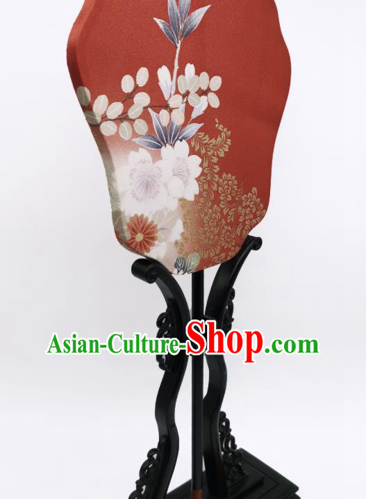 China Classical Hanfu Fans Hand Painting Flowers Palace Fan Traditional Wedding Red Silk Fan China Classical Hanfu Fans Hand Painting Flowers Palace Fan Traditional Wedding Red Silk Fan