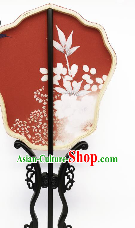 China Classical Hanfu Fans Hand Painting Flowers Palace Fan Traditional Wedding Red Silk Fan China Classical Hanfu Fans Hand Painting Flowers Palace Fan Traditional Wedding Red Silk Fan