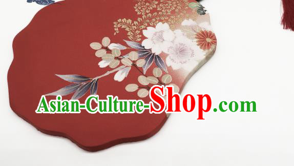 China Classical Hanfu Fans Hand Painting Flowers Palace Fan Traditional Wedding Red Silk Fan China Classical Hanfu Fans Hand Painting Flowers Palace Fan Traditional Wedding Red Silk Fan