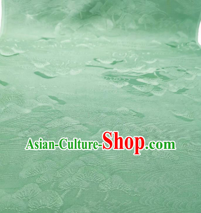 Asian Japan Traditional Iromuji Kimono Brocade Material Japanese Jacquard Green Fabric Asian Japan Traditional Iromuji Kimono Brocade Material Japanese Jacquard Green Fabric