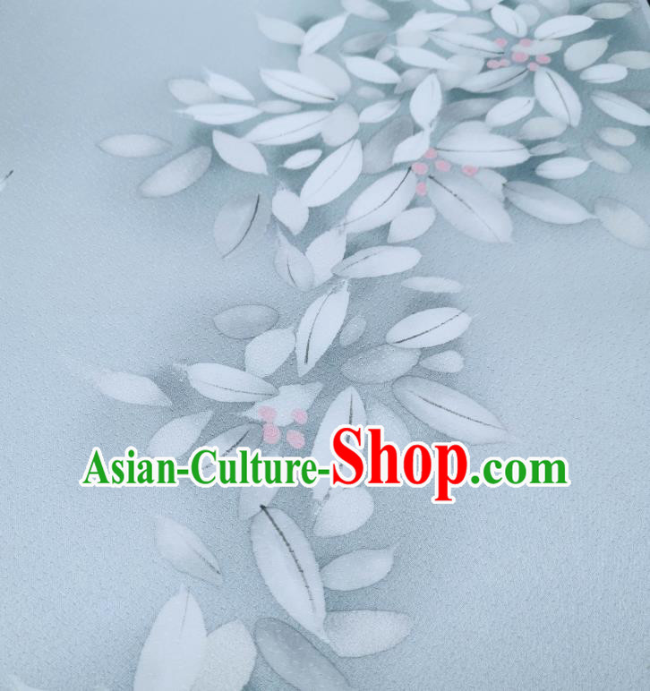 Asian Traditional Japanese Yukata Brocade Tapestry Japan Classical Kimono Light Blue Silk Fabric Asian Traditional Japanese Yukata Brocade Tapestry Japan Classical Kimono Light Blue Silk Fabric