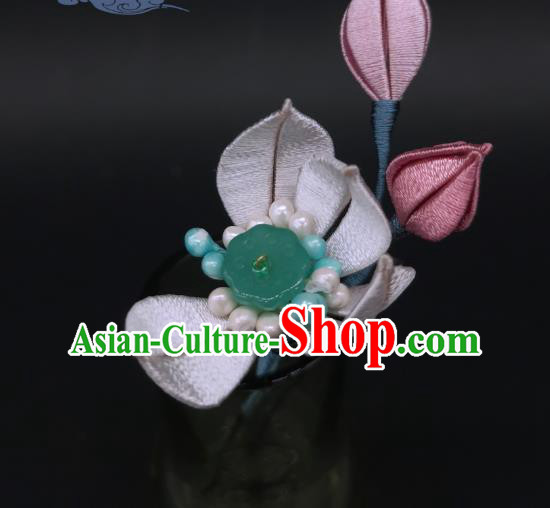 Chinese Traditional Hair Stick Ancient Princess Silk Lotus Hairpin Handmade Hanfu Hair Accessories Chinese Traditional Hair Stick Ancient Princess Silk Lotus Hairpin Handmade Hanfu Hair Accessories