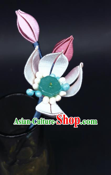 Chinese Traditional Hair Stick Ancient Princess Silk Lotus Hairpin Handmade Hanfu Hair Accessories Chinese Traditional Hair Stick Ancient Princess Silk Lotus Hairpin Handmade Hanfu Hair Accessories