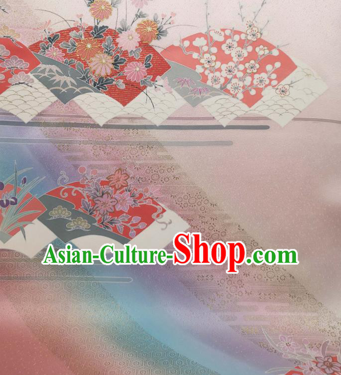 Asian Japan Classical Tsukesage Kimono Pink Silk Fabric Traditional Japanese Yukata Belt Brocade Tapestry Asian Japan Classical Tsukesage Kimono Pink Silk Fabric Traditional Japanese Yukata Belt Brocade Tapestry