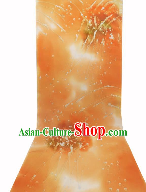 Traditional Japanese Yukata Damask Asian Japan Orange Brocade Tapestry Classical Kimono Silk Fabric Traditional Japanese Yukata Damask Asian Japan Orange Brocade Tapestry Classical Kimono Silk Fabric