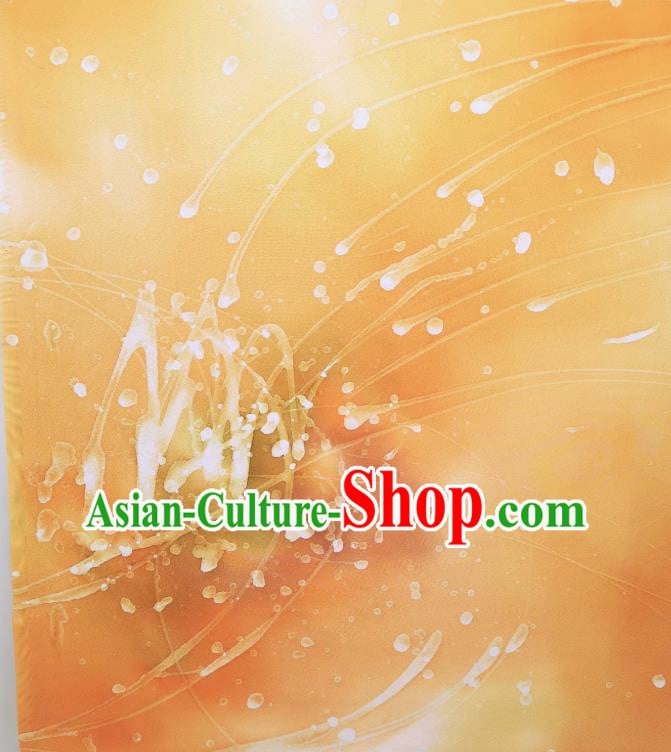 Traditional Japanese Yukata Damask Asian Japan Orange Brocade Tapestry Classical Kimono Silk Fabric Traditional Japanese Yukata Damask Asian Japan Orange Brocade Tapestry Classical Kimono Silk Fabric