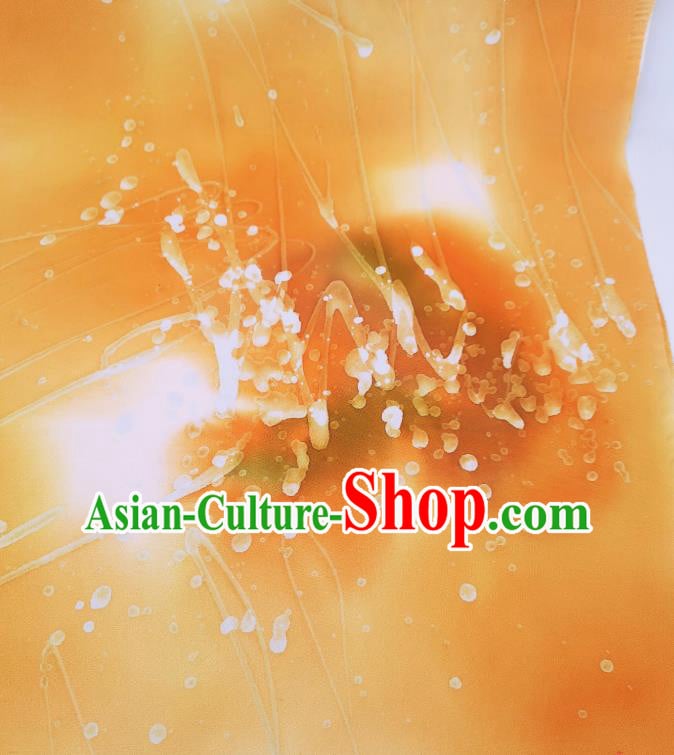 Traditional Japanese Yukata Damask Asian Japan Orange Brocade Tapestry Classical Kimono Silk Fabric Traditional Japanese Yukata Damask Asian Japan Orange Brocade Tapestry Classical Kimono Silk Fabric