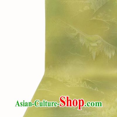Asian Japan Light Green Brocade Japanese Classical Kimono Silk Fabric