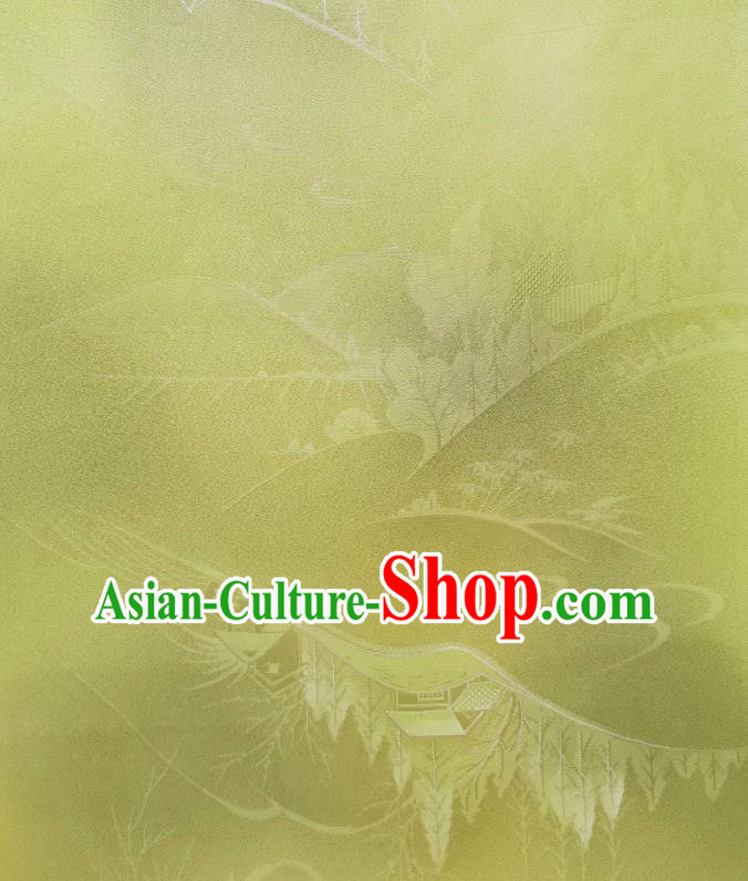 Asian Japan Light Green Brocade Japanese Classical Kimono Silk Fabric Asian Japan Light Green Brocade Japanese Classical Kimono Silk Fabric