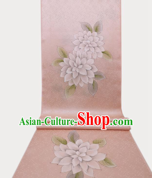 Asian Traditional Japanese Printing Pink Brocade Tapestry Japan Classical Kimono Silk Fabric Asian Traditional Japanese Printing Pink Brocade Tapestry Japan Classical Kimono Silk Fabric