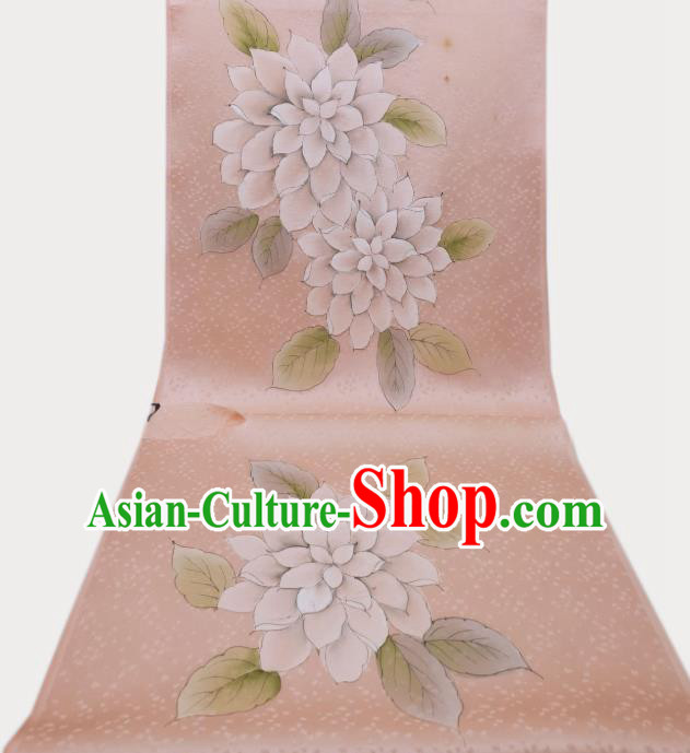 Asian Traditional Japanese Printing Pink Brocade Tapestry Japan Classical Kimono Silk Fabric Asian Traditional Japanese Printing Pink Brocade Tapestry Japan Classical Kimono Silk Fabric